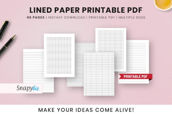 Download Lined Paper Printable Pdf Notes Template - Premium Bundle