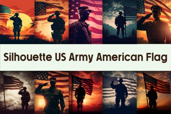 Download Silhouette US Army American Flag - Premium Resources